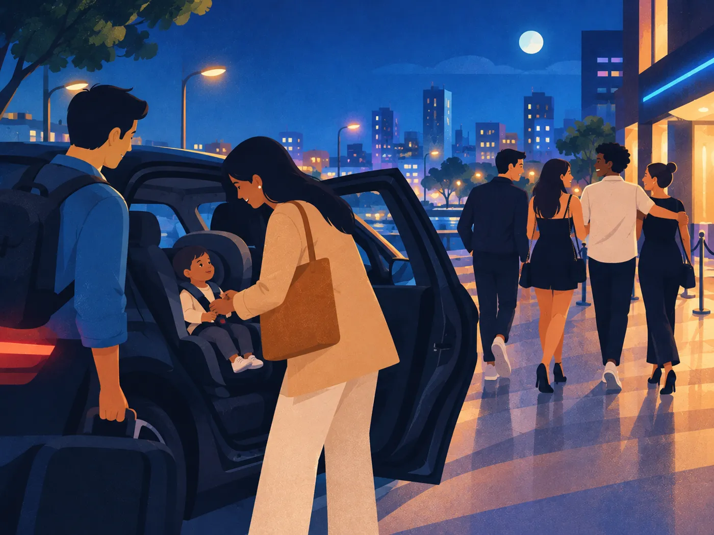 Famille et soirée en ville avec Travioo